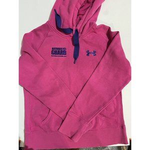 UNDER ARMOUR Storm Hoodie Womens PINK Embroidered National Guard Logo Military M